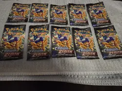 Crown Zenith Booster Pack Sword & Shield Pokemon Card TCG Sealed Lot of 10 - Image 1