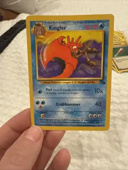 Kingler Pokemon Card Holo Rare 1999 38/62 Fossil Set 1999 NM - Image 1