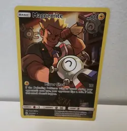 Pokemon Magnemite Cosmic Eclipse Full Art SM Holo Card 242/236 Secret Rare - Image 1