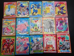Pokemon Card Marumiya Holo Sticker x15 Pikachu Garchomp Flygon etc #4444 - Image 1