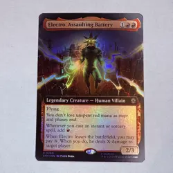 Electro, Assaulting Battery (Extended Art) Marvel's Spider-Man Foil MTG NM - Image 1