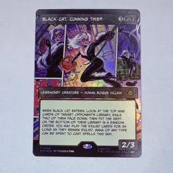 Black Cat, Cunning Thief (Borderless) Marvel's Spider-Man Foil MTG NM - Image 1