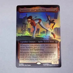 Spinneret and Spiderling (Extended Art) Marvel's Spider-Man Foil MTG NM - Image 1