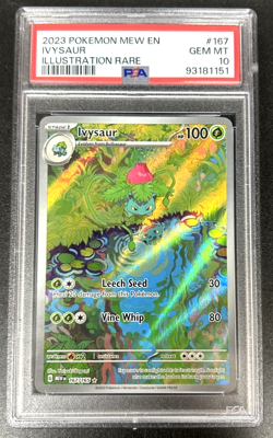 2023 POKEMON MEW EN-151 ILLUSTRATION RARE #167 IVYSAUR PSA 10 GEM MINT - Image 1