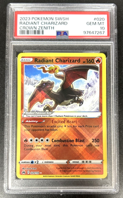 2023 POKEMON RADIANT CHARIZARD CROWN ZENITH SWSH SHINY HOLO EN PSA 10 GEM MINT! - Image 1