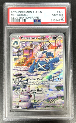 2024 POKEMON TEF EN-TEMPORAL FORCES ILLUSTRATION RARE #178 METAGROSS PSA 10 GEM - Image 1