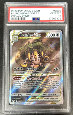 2023 POKEMON SWORD & SHIELD CROWN ZENITH #GG55 FULL ART/REGIGIGAS VSTAR PSA 10 - Image 1
