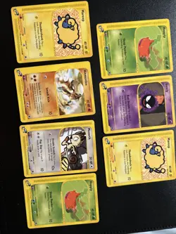 Pokemon Expedition E-reader Lot x7 NM/MP Rare Set starter ! Hitmonlee Gastly - Image 1