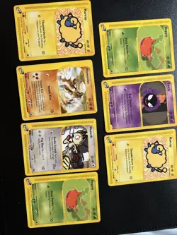Pokemon Expedition E-reader Lot x7 NM/MP Rare Set starter ! Hitmonlee Gastly - Image 2