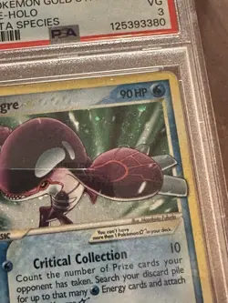 2005 Pokemon Gold Star Ex Delta Species #112 Kyogre Ex Holo PSA 3 W/ Swirl - Image 2