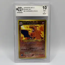 Pokemon TCG Japanese NEO 2 Charizard Promo #6 Holo BCCG Pristine Beckett 10 - Image 1