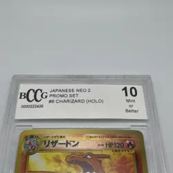 Pokemon TCG Japanese NEO 2 Charizard Promo #6 Holo BCCG Pristine Beckett 10 - Image 5