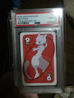 2020 Pokemon Uno Japanese Mewtwo 9 Red Back # PSA 10 - Image 1