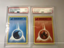 1999 POKEMON BASE SET 1st Edition FIRE and WATER ENERGY PSA 9 - BOTH - Image 1
