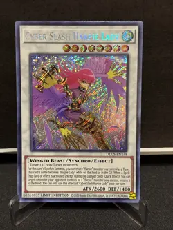YUGIOH CYBER SLASH HARPIE LADY DLCS-EN148 SECRET LIMITED EDITION MINT - Image 1