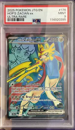 2025 POKEMON JOURNEY TOGETHER HOPS ZACIAN EX ULTRA RARE PSA 9 - Image 1
