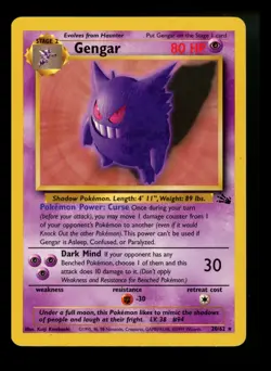 Non-Holo Gengar 20/62 Fossil 1999 Rare WOTC Pokemon Card TCG - Image 1