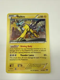 Pokemon Card Raikou 55/162 XY BreakThrough Cosmo Holo NM - Image 1