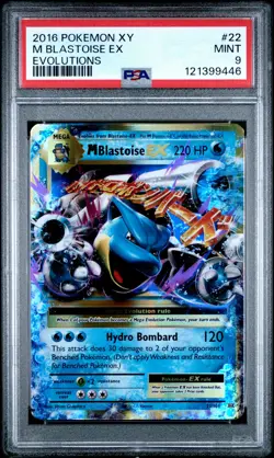 2016 POKEMON XY EVOLUTIONS #22 M BLASTOISE EX PSA 9 - Image 1