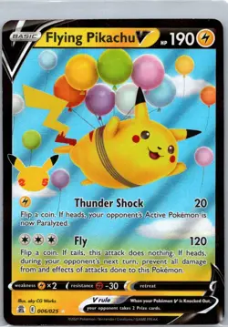 Pokemon TCG Flying Pikachu V 6/25 Celebrations LP - Image 1