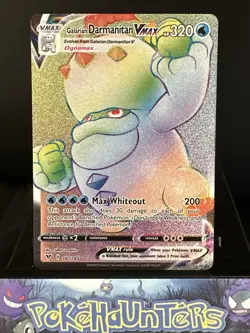 Pokemon Card Galarian Darmanitan VMAX 187/185 Vivid Voltage Secret Rare Played 2 - Image 1
