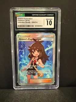 2019 Pokemon Green's Exploration Full Art 209/214 Unbroken Bonds English CGC 10 - Image 1