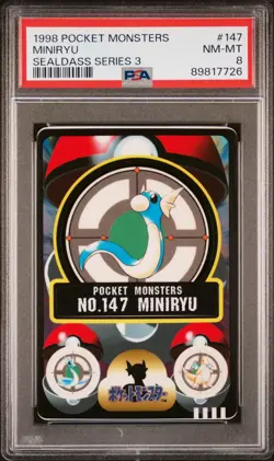 1998 POCKET MONSTERS SEALDASS SER 3 #147 MINIRYU PSA 8 - Image 1