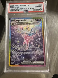 2025 POKEMON PRISMATIC EVOLUTIONS SPECIAL ILLUSTRATION RARE ESPEON EX PSA 10 - Image 1