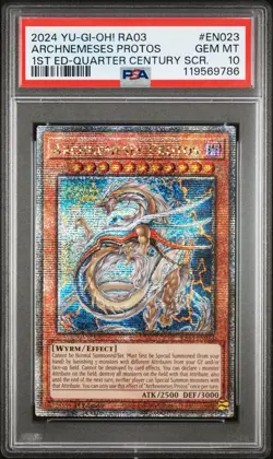 2024 PSA 10 YUGIOH RA03 QCR SECRET RARE ARCHNEMESES PROTOS 💫 - Image 1
