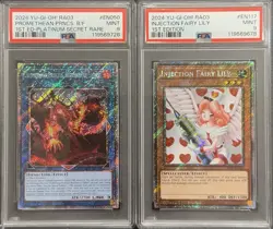 2024 PSA 9 YUGIOH RA03 PLATINUM SECRET RARE PROMETHEAN PRINCESS & FAIRY LILY SET - Image 1