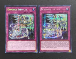 2025 YUGIOH MP25 1ST ED SECRET RARE DOMINUS IMPULSE X2 NM SET - Image 1
