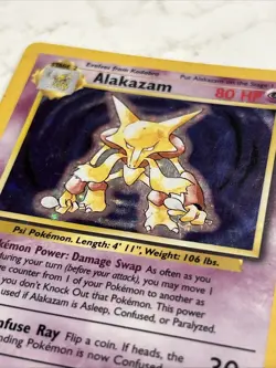 Alakazam 1/102 Base Set Holo Rare Unlimited Pokemon TCG Card HP Condition - Image 5