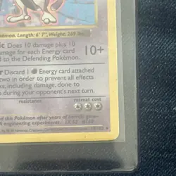 Pokemon Mewtwo TCG Rare Holo Card Shadowless, 10/102, Base Set 1999 - Image 3