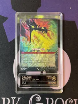 US SHIP | DIsney Lorcana Dragon Fire 1/C1 Promo Card Graded PCG 10 - Image 1