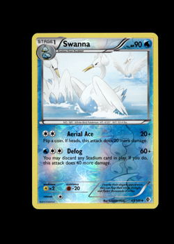 Pokemon 2012 Light Play Swanna Boundaries Crossed REVERSE 43/149 Card - Image 1
