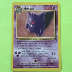 Pokemon Gengar TCG 20/62 1st Edition Non-Holo Card Fossil - Image 1
