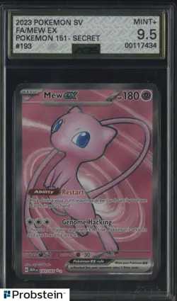 2023 Pokemon SV Card 151 Secret #193 Mew Ex FA AGS 9.5 MINT+ - Image 1