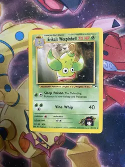 Erika's Weepinbell 49/132 Gym Heroes Uncommon Vintage Pokemon Card WOTC TCG LP - Image 1