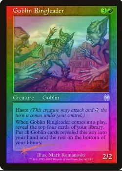 Magic the Gathering GOBLIN RINGLEADER #62/143 Apocalypse Red Foil Uncommon 2017 - Image 1