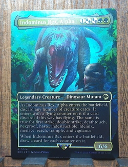 MTG Indominus Rex, Alpha 💕 (FOIL Borderless) #14 Jurassic World Collection NM - Image 1