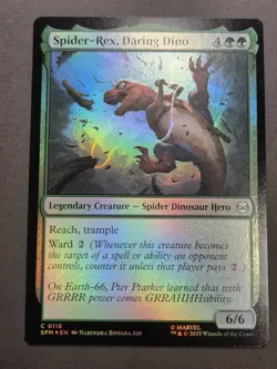 NM Foil Spider-Rex, Daring Dino, MTG, Marvel's Spider-Man, Magic, 116 - Image 1