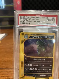 2002 Pokemon Japanese Wind From The Sea 1st Edition Tyranitar #71 Holo PSA 10 - Image 3