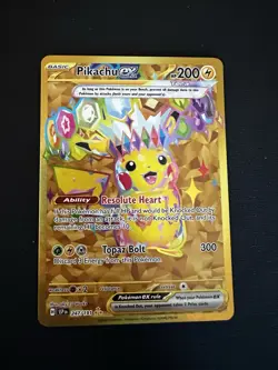 Pokemon TCG Pikachu EX Surging Sparks Holo Hyper Rare Gold 247/191 - Image 1