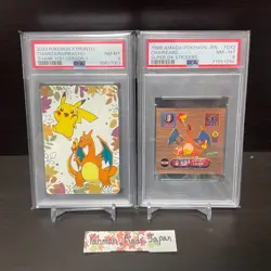 PSA 8 Set Pokemon AMADA Charizard D42 GOLD Super DX Stickers & Promo Japanese - Image 1