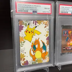 PSA 8 Set Pokemon AMADA Charizard D42 GOLD Super DX Stickers & Promo Japanese - Image 2