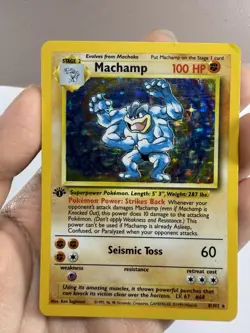 1999 Pokemon Machamp 1st Edition Base Set Holo 8/102 - Image 2