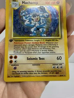 1999 Pokemon Machamp 1st Edition Base Set Holo 8/102 - Image 4