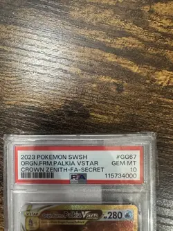 2023 POKEMON SWSH #GG67 PALKIA VSTAR *CROWN ZENITH FA SECRET PSA 10 GEM MINT* - Image 3