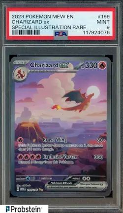 2023 Pokemon Mew EN Special Illustration Rare #199 Charizard Ex PSA 9 MINT - Image 1