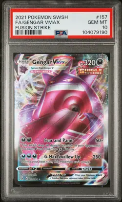 2021 POKEMON SWORD & SHIELD FUSION STRIKE #157 FULL ART/GENGAR VMAX PSA 10 - Image 1